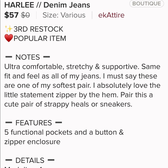 Reposh Harlee Jeans - Picture 7 of 7